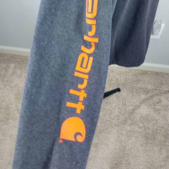 Carhartt  Mens XL Relaxed Fit Long Sleeve Logo  work outdoor Casual Wear Print - Picture 6 of 12